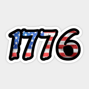 1776 Patriotic USA Colors Design Sticker